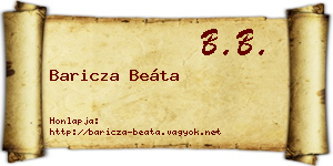 Baricza Beáta névjegykártya