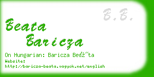 beata baricza business card